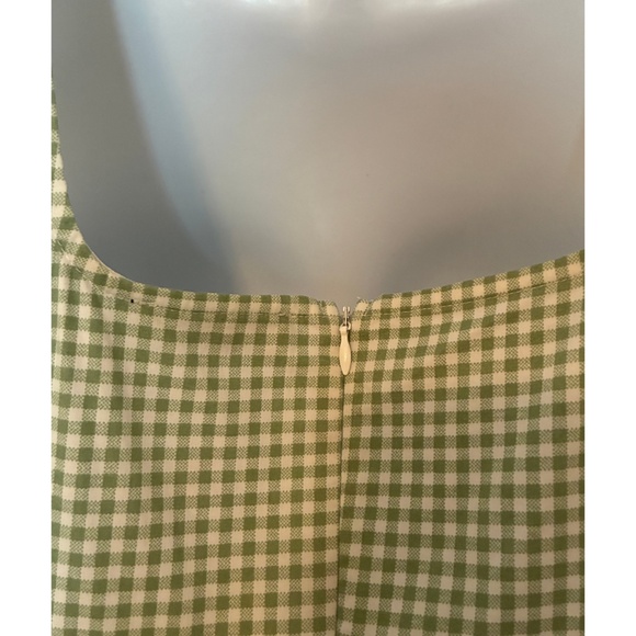 Sage Green Gingham Mini Dress - Picture 8 of 10